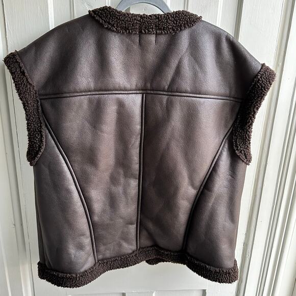 Future Collective x Reese Blutstein Faux Shearling Lined Leather Vest - Picture 6 of 8